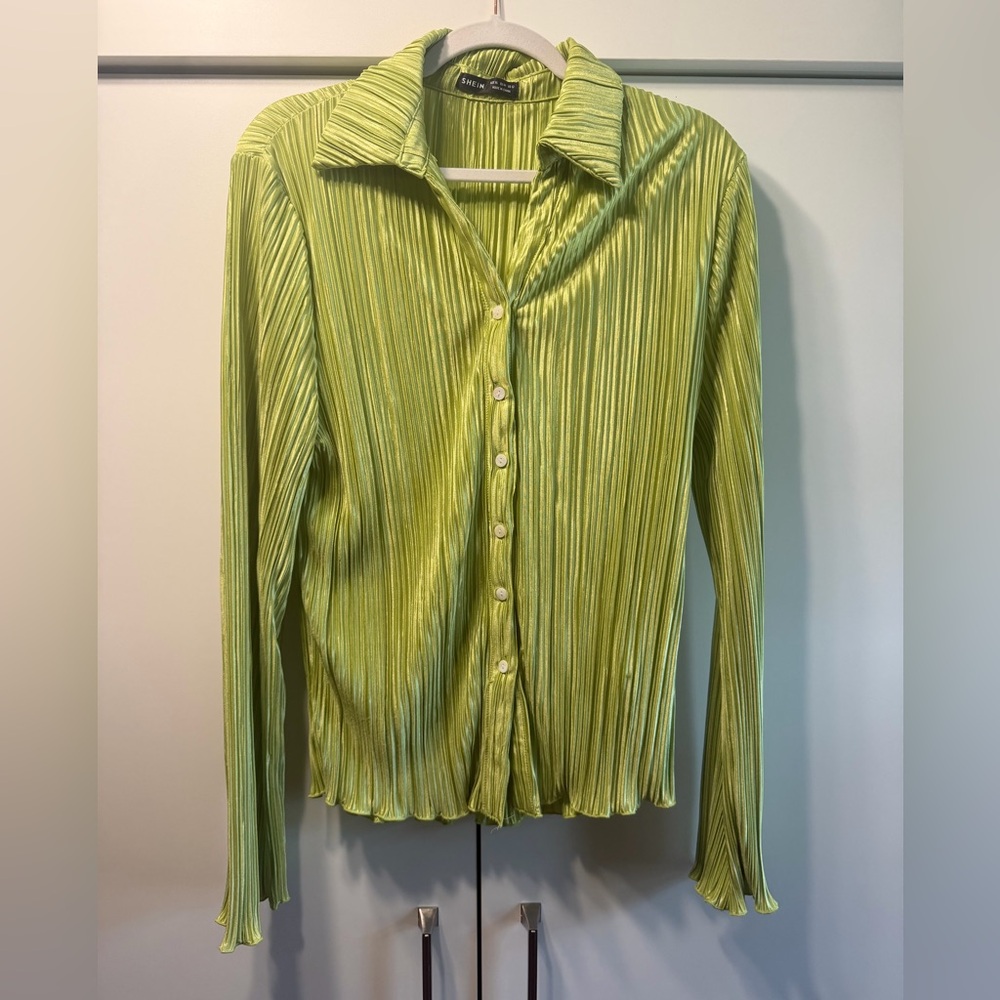 MOMMY & ME - SHEIN Lime Green Pleated set *baby outfit listed separately*